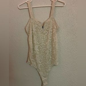 Lace, white/cream bodysuit shirt
